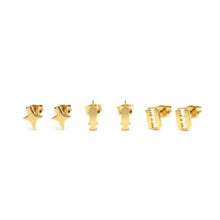 Cargar imagen en el visor de la galería, Set 3 Aretes Figuras Gold