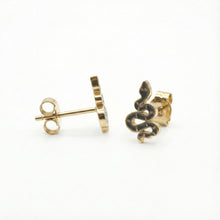 Cargar imagen en el visor de la galería, Aretes Acero Snake Moving Gold And Silver