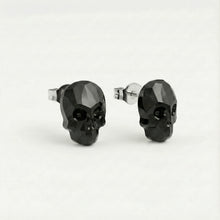 Cargar imagen en el visor de la galería, Aretes Calavera Cristal Swarovski® Yet Black