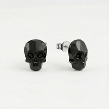 Cargar imagen en el visor de la galería, Aretes Calavera Cristal Swarovski® Yet Black