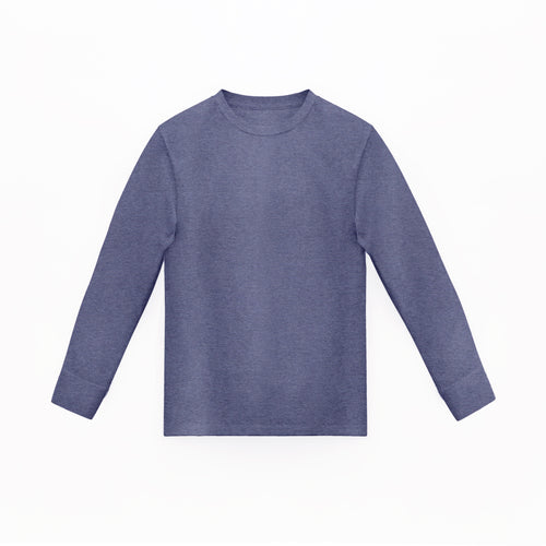 Camiseta Basica Premium Manga Larga Denim