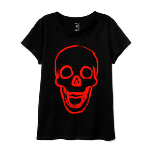 CAMISETA MUJER SKULL RED PAINT