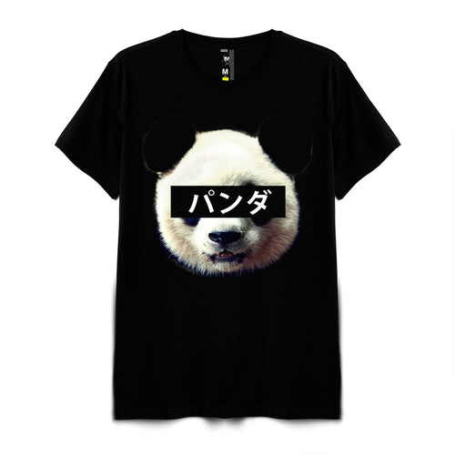 CAMISETA HOMBRE NEGRA PANDA LETTERS