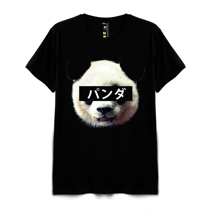 CAMISETA HOMBRE NEGRA PANDA LETTERS