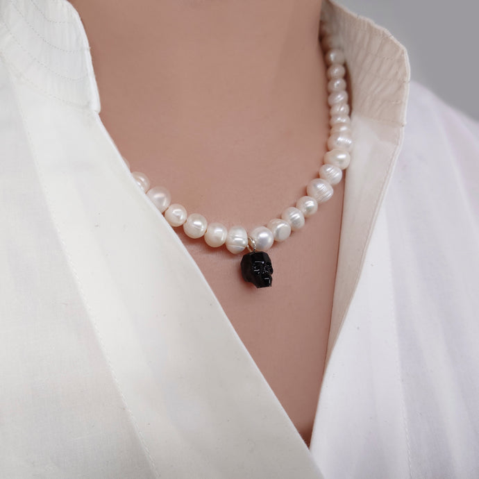 COLLAR PERLAS SWAROVSKI YET BLACK