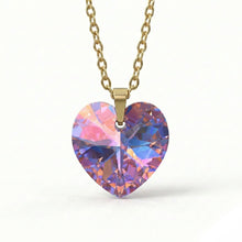 Cargar imagen en el visor de la galería, Collar Corazón Silver &amp; Gold Cristal Swarovski