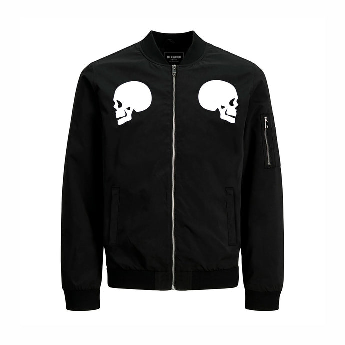 CHAMARRA BOMBER BLACK LEATHER PATCH