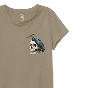 CAMISETA MUJER LIGHT BEIGE SKULL BIRD