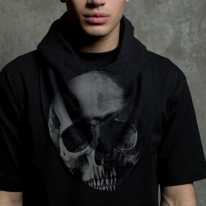 Cuello Gorro Black Skull Front