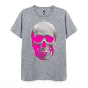 CAMISETA HOMBRE GREY PINK SKULL