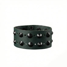 Cargar imagen en el visor de la galería, Pulsera Cuero Remaches Doble