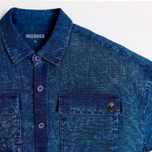 Cargar imagen en el visor de la galería, Camisa Linen Texture Galaxy Blue