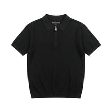 Cargar imagen en el visor de la galería, Polo Textured Zip Jet Black