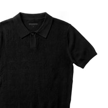 Cargar imagen en el visor de la galería, Polo Textured Knit Jet Black
