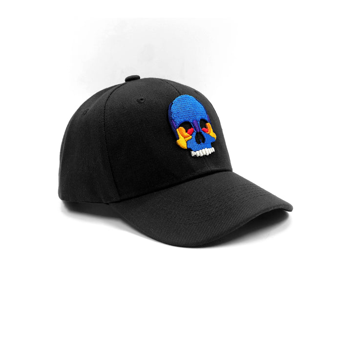 Gorra Curva Skull Embroidery White Smoke And Chaos Black