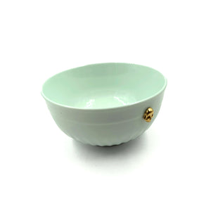 BOL CERAMICA MIST GREEN GOLD METALLIC SKULL