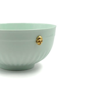 BOL CERAMICA MIST GREEN GOLD METALLIC SKULL