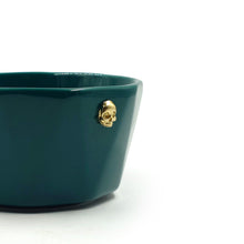 Cargar imagen en el visor de la galería, BOL CERAMICA GEO TEAL GREEN GOLD METALLIC SKULL