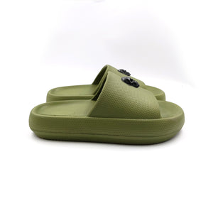 SANDALIAS METALLIC SKULL TEXTURE BLACK & GREEN