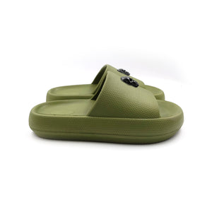 SANDALIAS METALLIC SKULL TEXTURE BLACK & GREEN
