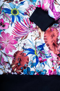 Chamarra Bomber Sky Blue Flowers