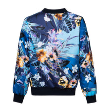 Cargar imagen en el visor de la galería, Chamarra bomber Ocean Blue Flowers