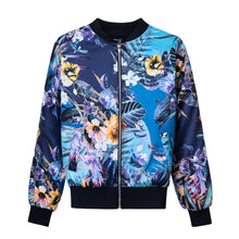 Cargar imagen en el visor de la galería, Chamarra bomber Ocean Blue Flowers