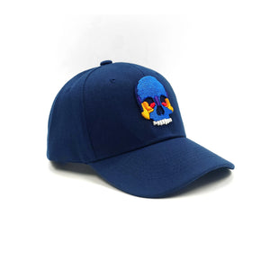 GORRA CURVA SKULL EMBROIDERY CHAMPAGNE TOAST AND  MIDNIGHT BLUE