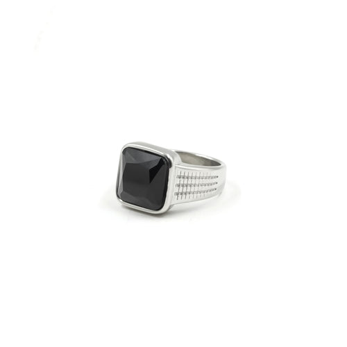 Anillo Acero Black Stone