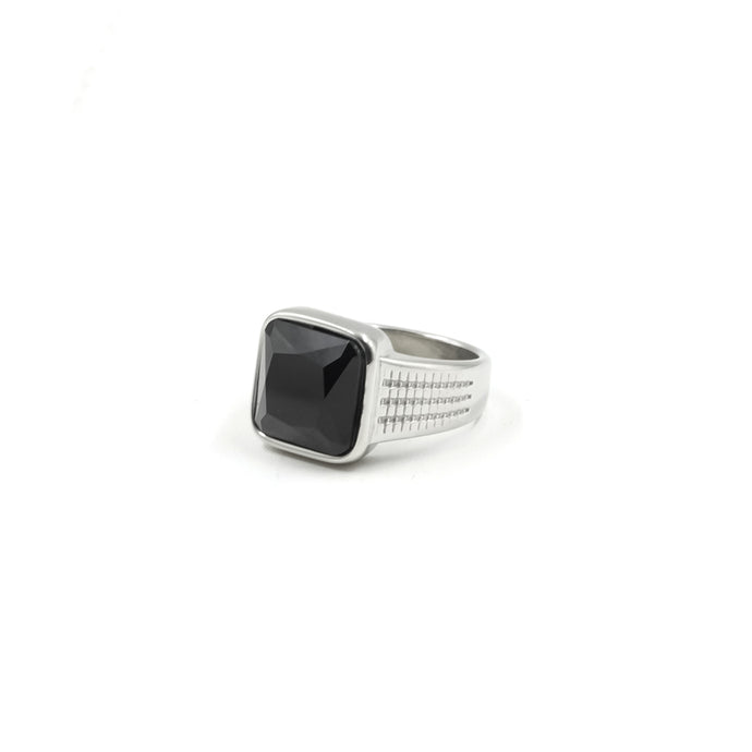 ANILLO ACERO BLACK STONE
