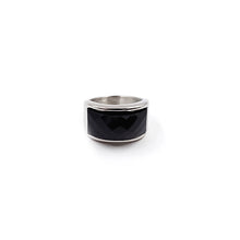 Cargar imagen en el visor de la galería, ANILLO CIRCLE FACETED  BLACK STONE