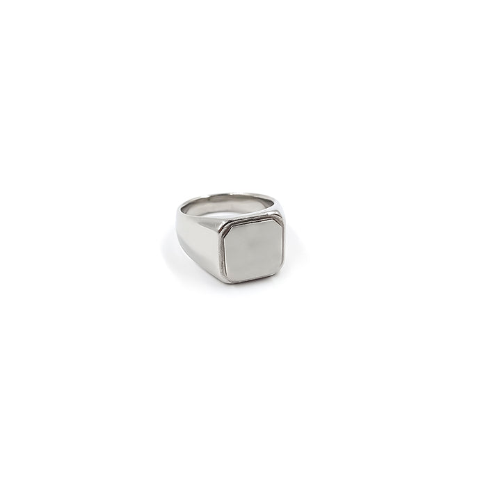 ANILLO ACERO SQUARE GOLD&SILVER