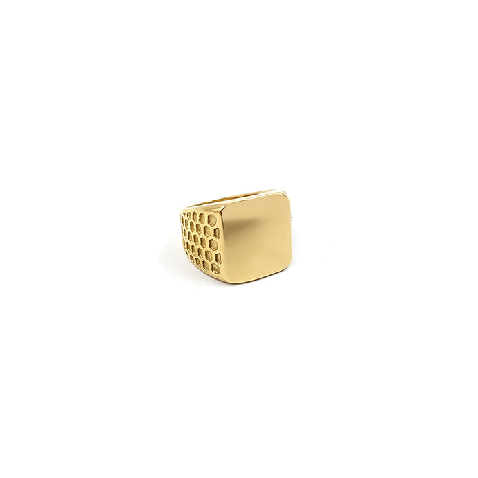 ANILLO GOLD SQUARE CIRCLE DETAILS