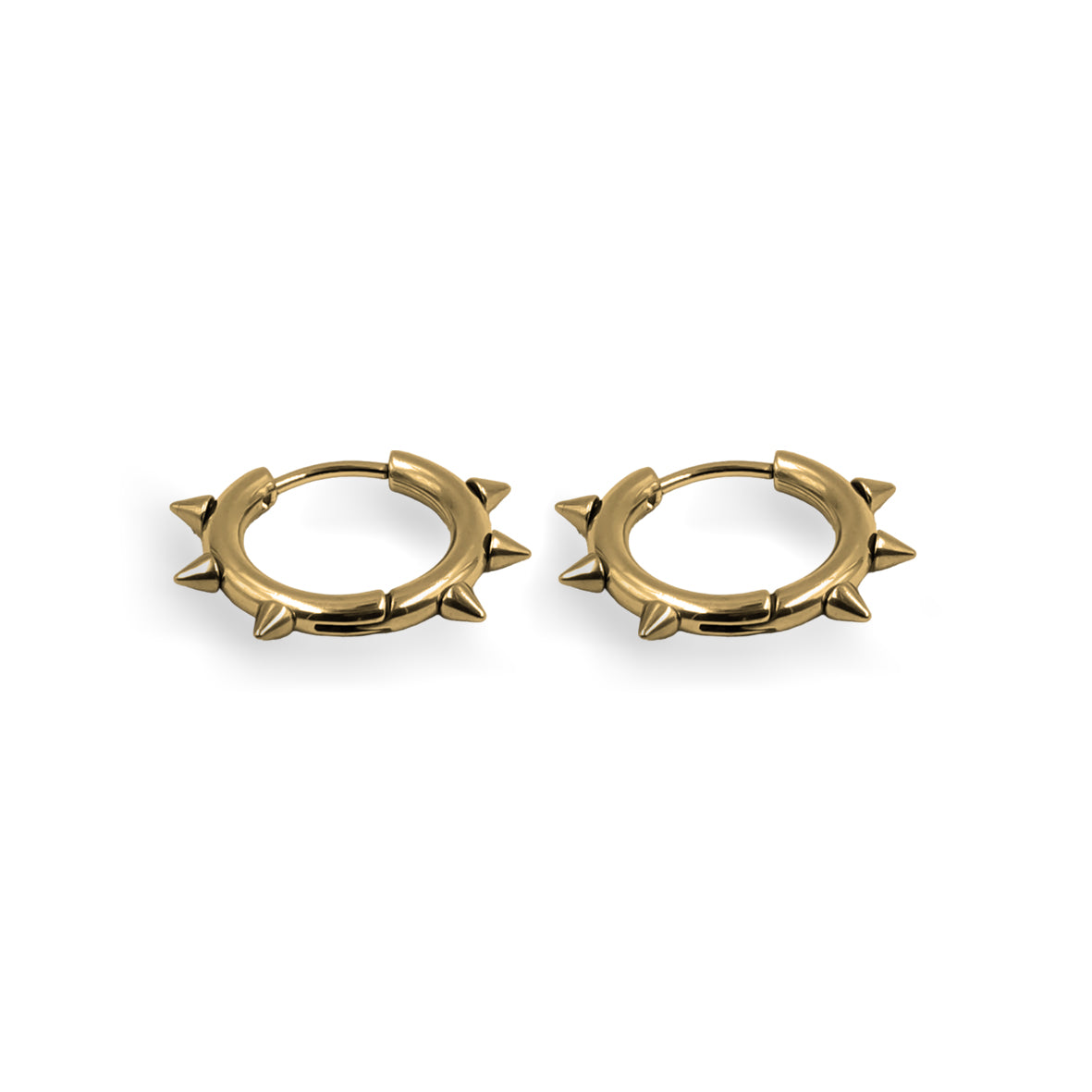 SET 3 ARRACADAS ACERO REMACHES SILVE, GOLD & BLACK.