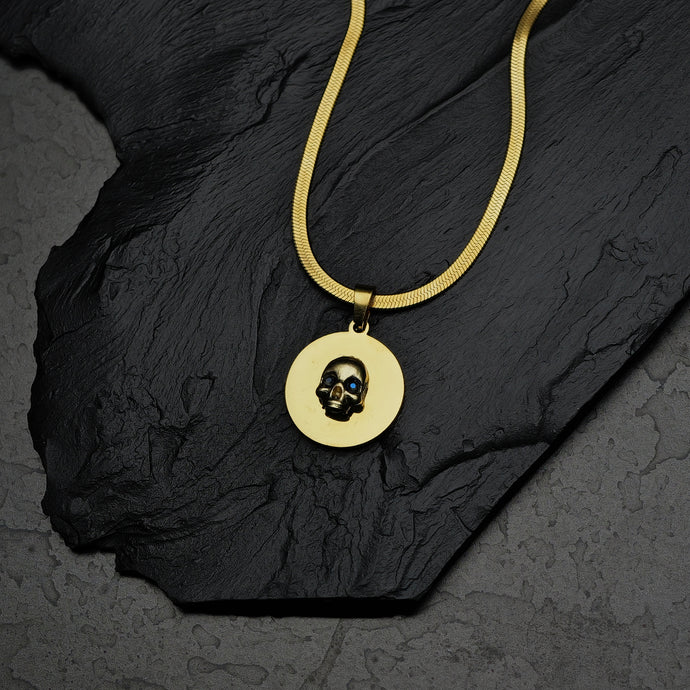 COLLAR SKULL GOLD SWAROVSKI EYES