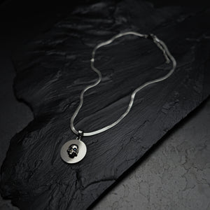 COLLAR SILVER SKULL SWAROVSKI EYES