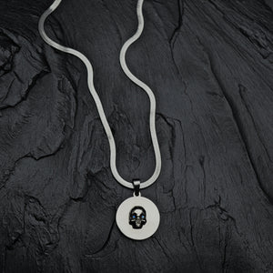 COLLAR SILVER SKULL SWAROVSKI EYES