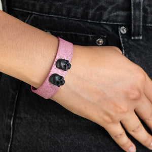 PULSERA CUERO DOBLE SKULL