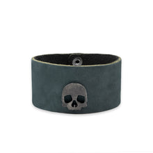 Cargar imagen en el visor de la galería, PULSERA CUERO SKULL M