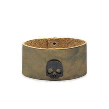 Cargar imagen en el visor de la galería, PULSERA CUERO SKULL M