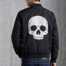 Cargar imagen en el visor de la galería, Bomber Jacket White Leather Skull