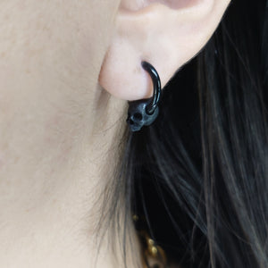 ARETES ARRACADA NEGRA CRÁNEO MINI