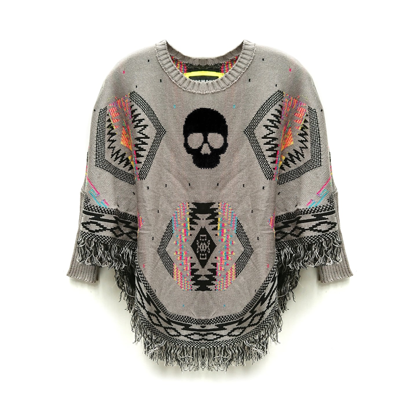 PONCHO BCC GRIS SKULL