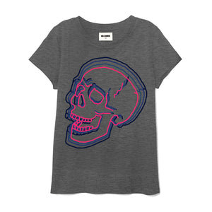 CAMISETA MUJER GRIS SKULL2