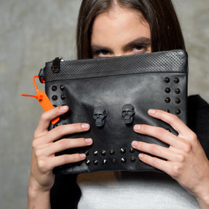 BOLSA CUERO SKULL SPIKE