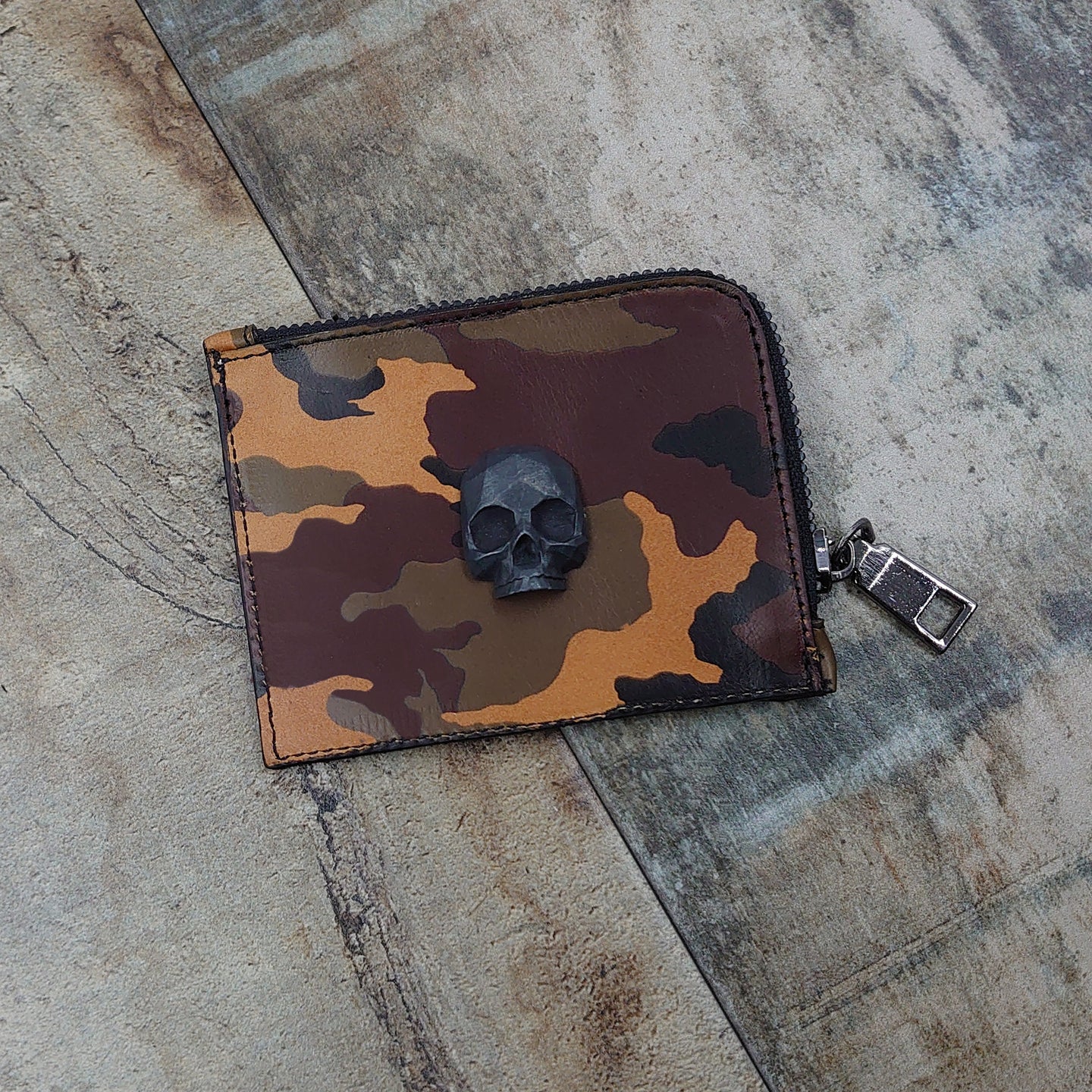 CARTERA MONEDERO CUERO MILITAR