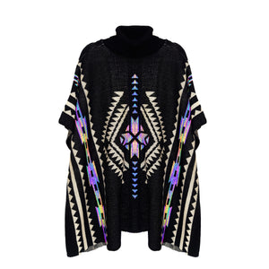 PONCHO BLACK UNIQUE COLORS