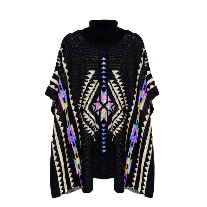 PONCHO BLACK UNIQUE COLORS