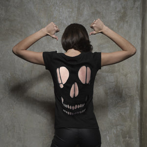 CAMISETA MUJER SKULL BACK