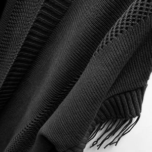 PONCHO BLACK TEJIDO